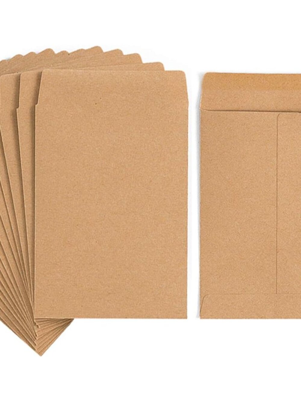100 Pack Brown Small Coin Envelopes Kraft Paper, 3.23x4.53 inch